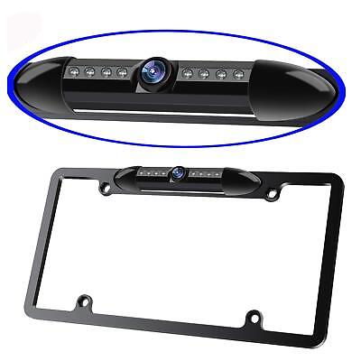 #ad License Plate Frame Backup Camera Night Vision Car Rear View Camera with 8 LEDs $46.05