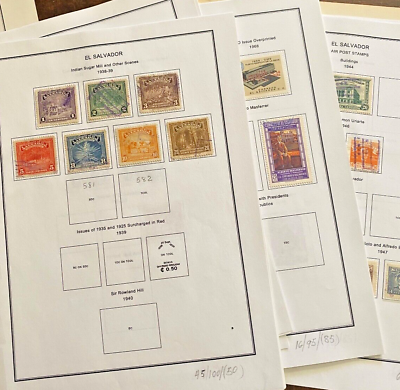#ad Worldwide Stamps Older Salvador hinged on pages Many not shown