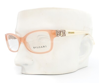 #ad Bvlgari 4069B 5242 Eyeglasses Glasses Pale Peach amp; Ivory w Crystals 52 16 135