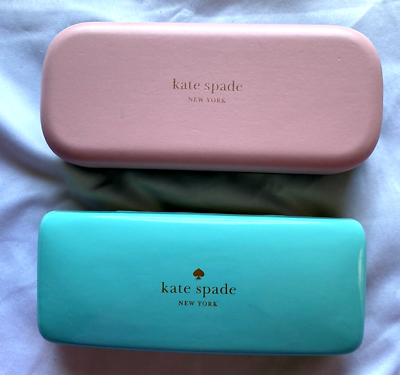 #ad 2 Kate Spade Eyeglass Sunglasses Shell Cases Pink Green Turquoise Green