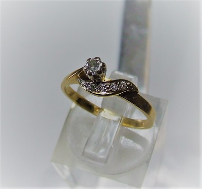 #ad 9 carat yellow gold diamond ring with 5 diamonds