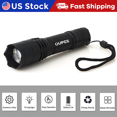 #ad OUPES Rechargeable Flashlight Zoomable 5 Models LED Super Bright Fishing Outdoor