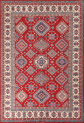 #ad Authentic Kazak Pakistan Handmade Rug Traditional Design Wool Craftsmanship 7x10