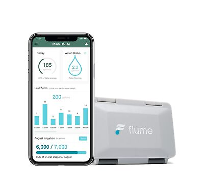 #ad Flume 2 Smart Home Water Monitor amp; Water Leak Detector: Detect Water Leaks Be...