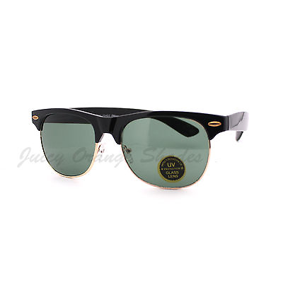 #ad Designer Fashion Glass Lens Sunglasses Club Top Half Rim