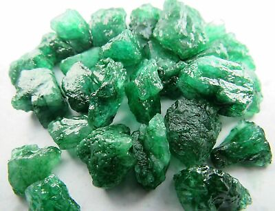#ad Certified Natural UNCUT Colombian Green Emerald Rough Gemstone Lot Big Sale
