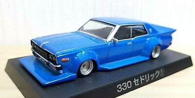 #ad 1 64 Aoshima Grachan 7 Nissan 330 Cedric BLUE diecast car model