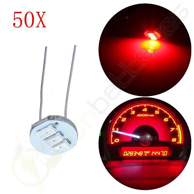 #ad 50Pcs Upgrade Solder 3 SMD LED Speedometer Instrument Cluster Bulb Red For GMC