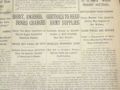 #ad 1917 DECEMBER 19 NEW YORK TIMES GOETHALS TO HEAD ARMY SUPPLIES NT 8273