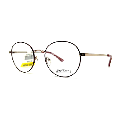 #ad OTISGREY OG7016 RD Black gold red round Mens Eyeglasses Frames 51 20 140