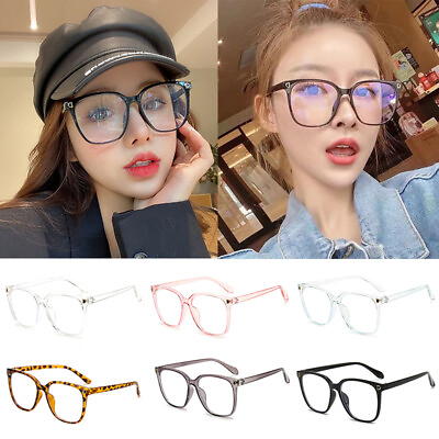 #ad Unisex Fake Square Frame Clear Lens Geek Glasses UV Protection Nerd Fashion