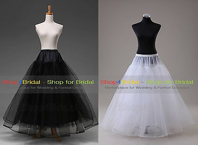 #ad White Blac​k A Line Hoopless Bridal Wedding Skirts Crinoline Petticoat Slips