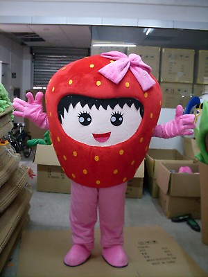 #ad Advertising Fruit strawberry Mascot Costume suits Adults Size Fancy Dress hot