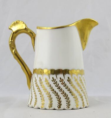 #ad Tamp;V Limoges Hand Painted Gold Creamer Pitcher 5 1 2quot; x 4quot;