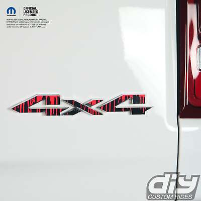 #ad RAM 4x4 Emblem Overlay Decals DRIPPING RED Fits 2009 2023 1500 5500