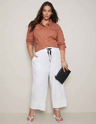 #ad AUTOGRAPH Plus Size Womens Pants White Summer Linen Fashion Trousers