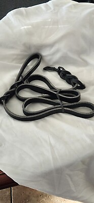 #ad Signature K 9 Leather Knot Braided Dog Leash Heavy 6 Feet by 7 8quot; Black New