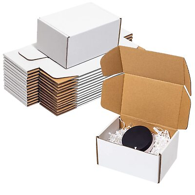 #ad White Shipping Boxes 6x4x3 25 Pack Corrugated Cardboard Packaging Supplies