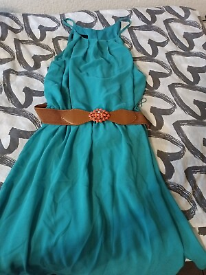 #ad Sold sheer Turquoise dress BCX S42