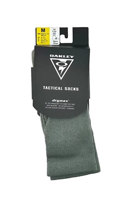 #ad NEW 1 Pack Mens Size 6 8 Oakley DryMax Tactical Crew Socks Green Olive Army M