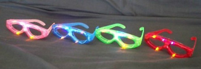 #ad 4 pcs Flashing Eyeglasses Assort Color LED Light Up Blinking Novelty Eye Glasses