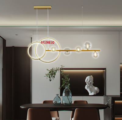 #ad Modern Black Gold Glass Branch Chandelier Dining Room Light Lamp 3 Colors Change