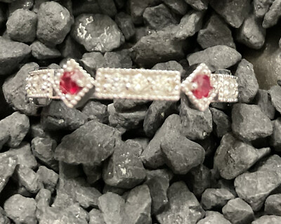 #ad 0.46 CTW Ruby 18K White Gold Diamond Ring With Certificated