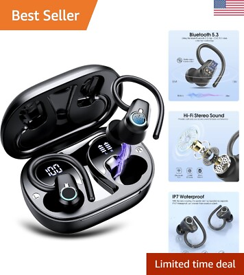 #ad Bluetooth Earbuds 50H Playtime Deep Bass IP7 Waterproof Wireless Headphones