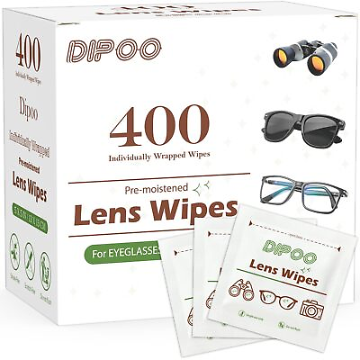 #ad 400 Count Lens Wipes for Eyeglasses Eye Glasses Cleaner Wipes Pre moistened I...