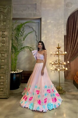 #ad INDIAN DESIGNER PARTY WEAR GEORGETTE LEHENGA CHOLI AND DUPATTA FOR WOMEN#x27;S WEAR