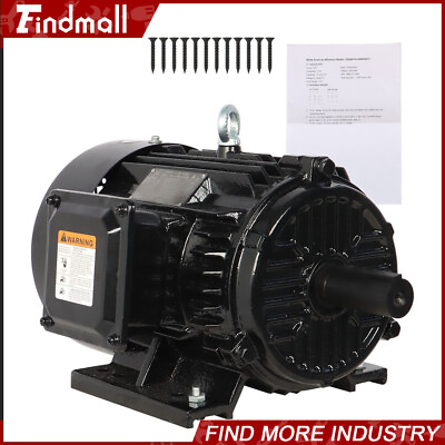 #ad 5HP 3 Phase New Electric Motor 1800 RPM 184T Frame TEFC 230 460 Volt Severe Duty
