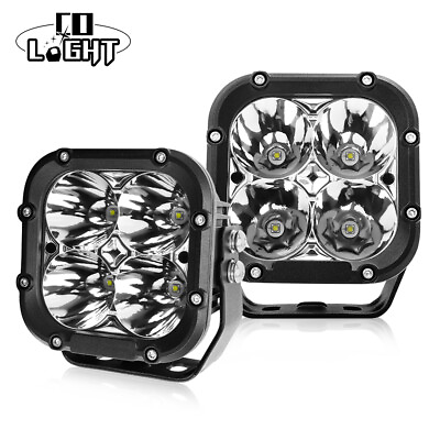 #ad PAIR 4X4ROAD 4.5 inch Square Led Driving Lights LED Cube Pods Bar Spot Beam 5#x27;#x27;