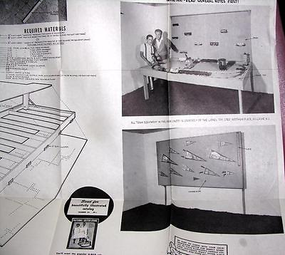 #ad VTG U BILD 1950S COMPLETE DIY WOODWORKING PATTERN MODEL TRAIN amp; SLOT CAR TABLE