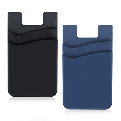 #ad Zemexy 2Pack Cell Phone Card HolderStick on Credit Card Wallet Silicone Doub...
