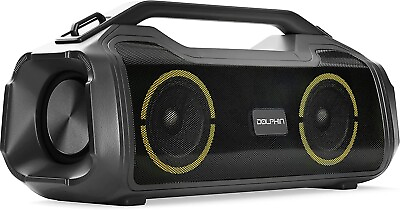 #ad Dolphin LOUD Bass Bluetooth Speakers Boombox Outdoor Waterproof Party Lights