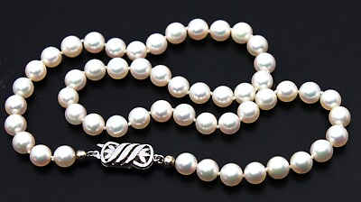 #ad American Pearl Japanese Akoya Cultured Pearl Necklace 17.5quot;in