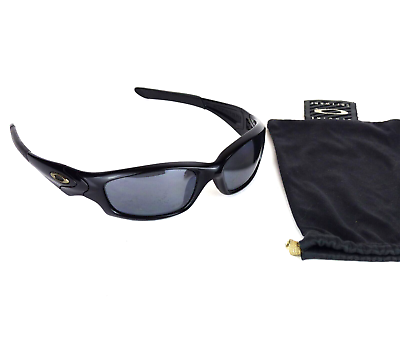 #ad Vintage Oakley Men Straight Sunglasses 12 935 Black Polarized Y2K Sport Gorpcore
