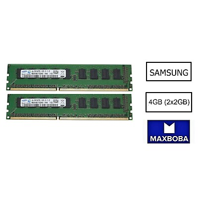 #ad Samsung Memory 4GB 2x 2GB 1RX8 Desktop RAM 10600E DDR3 DIMM M391B5673FH0 CH9