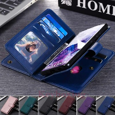 #ad For Samsung S21 S20 S10 S9 Note 10 Plus Wallet Card Slot Flip Leather Case Cover