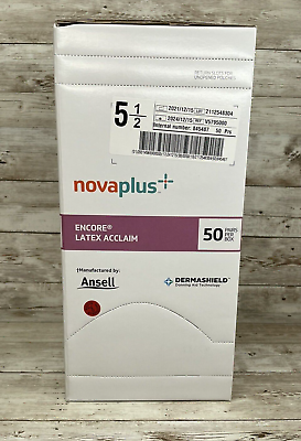 #ad NovaPlus ENCORE Latex Acclaim Surgical Gloves 50 pairs Size 5.5 Exp 10 23
