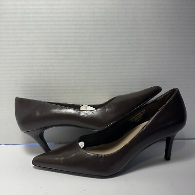 #ad Colin Stuart Womens Brown leather pumps Heels Shoes Sz 7 M BR 15 New