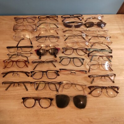 #ad Large Eye Glass Frames Lot Of 39