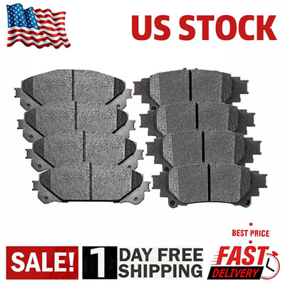 #ad Front amp; Rear Ceramic Brake Pads For 2011 2016 2017 2018 2019 2020 Toyota Sienna