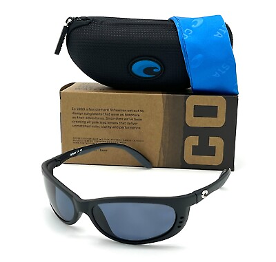 #ad Costa Del Mar FATHOM Matte Black Gray 580P Polarized Sunglasses