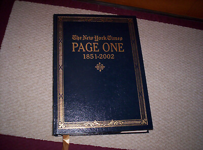 #ad NEW YORK TIMES quot;PAGE ONE 1851 2002quot; Easton Press LEATHER Large 15quot; W GLASS