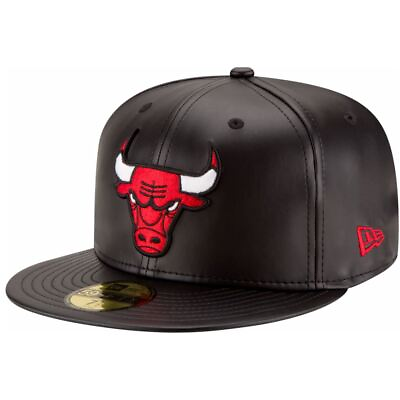 #ad 70344042 Mens New Era NBA 59Fifty Faux Leather Fitted Cap Chicago Bulls $29.99