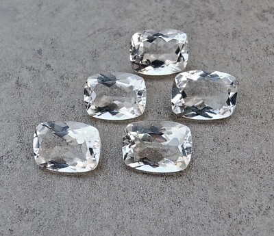 #ad Top Grade Natural Crystal Quartz Cushion Shape Faceted Cut Wholesale Gemstone