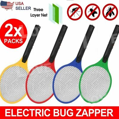 #ad Electric Fly Insect Bug Zapper Bat Racket Swatter Bug Mosquito Wasp Pest Killer