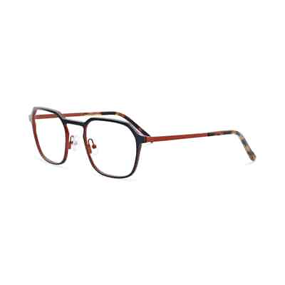 #ad New Morel OGA 10194O BO01 Rounded Square Matte Black Orange Eyeglasses Authentic