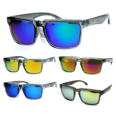 #ad Kush Mens Color Mirrored Sport Horn Rim Slate Frame Agent Sunglasses
